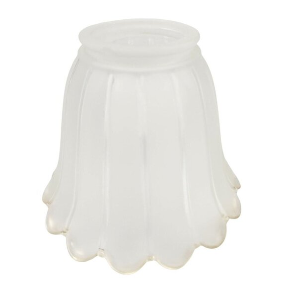Lamp Bulb Cover, vintage frosted glass scalloped edge lamp shade replacement lig - Picture 4 of 16